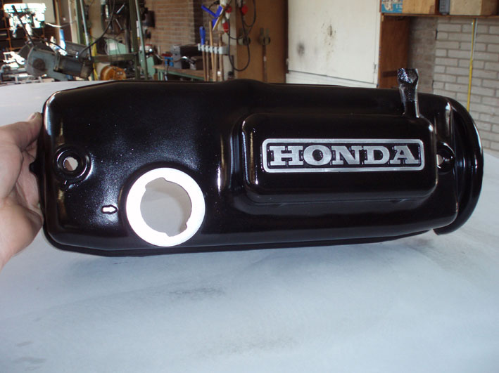 painted black (and grind the Honda letters..simple trick!)