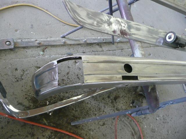 front bumper with rust cut out of it