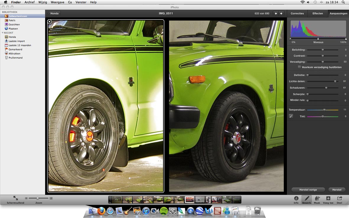 Before and after. Slightly more space between the tyre and fender in the new situation..doable for me.